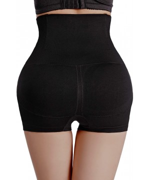 Shapewear Womens Padded High Waist Tummy Control Butt Lifter Shapewear Panties Boyshorts - Black - CI193GWD85K