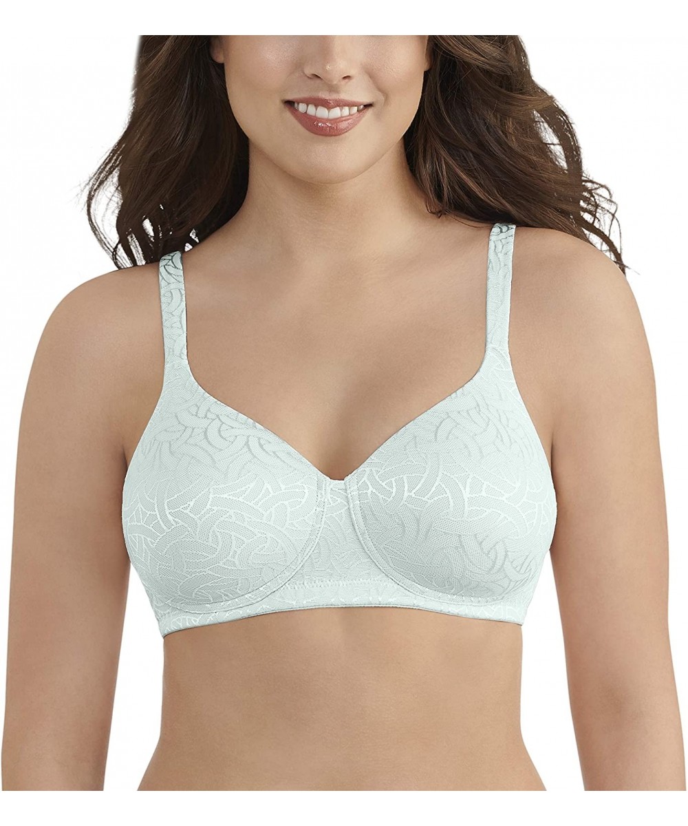 Bras Women's Body Shine Full Coverage Wirefree Bra 72298 - Herbal Mist Jacquard - C418LZINHDD