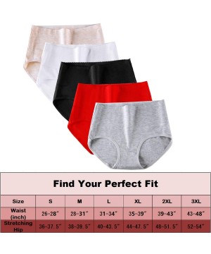 Panties Underwear Women High Waist Briefs Cotton Bamboo Modal Panties C Section - 5 Pack( Cotton Bamboo Modal ) - CY18WQ72GIW