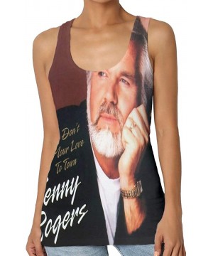 Camisoles & Tanks Kenny Rogers Women Senior Round Neck Polyester Pattern Vest - C919688C4D9