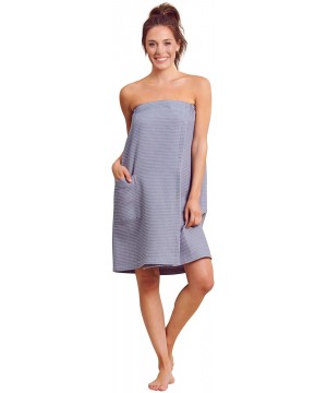 Robes Women Waffle Spa/Bath Wrap Soft Light Comfortable Adjustable Closure- Dries Fast - Grey - CB18NOURSG3