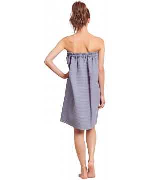 Robes Women Waffle Spa/Bath Wrap Soft Light Comfortable Adjustable Closure- Dries Fast - Grey - CB18NOURSG3