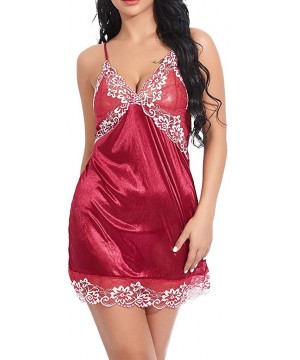 Garters & Garter Belts Women Lingerie Lace Babydoll Strap Chemise Halter Teddy V Neck Sleepwear with Multiple Colors Choose -...