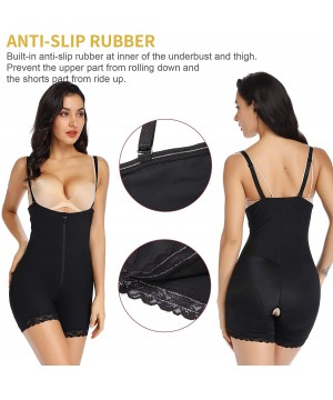 Shapewear Women Full Body Shapewear Bodysuit Fajas Compression Garments After Liposuction Open Bust Shaper with Zipper - Blac...