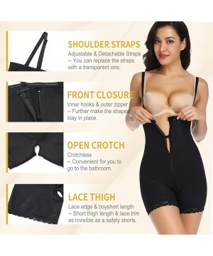 Shapewear Women Full Body Shapewear Bodysuit Fajas Compression Garments After Liposuction Open Bust Shaper with Zipper - Blac...