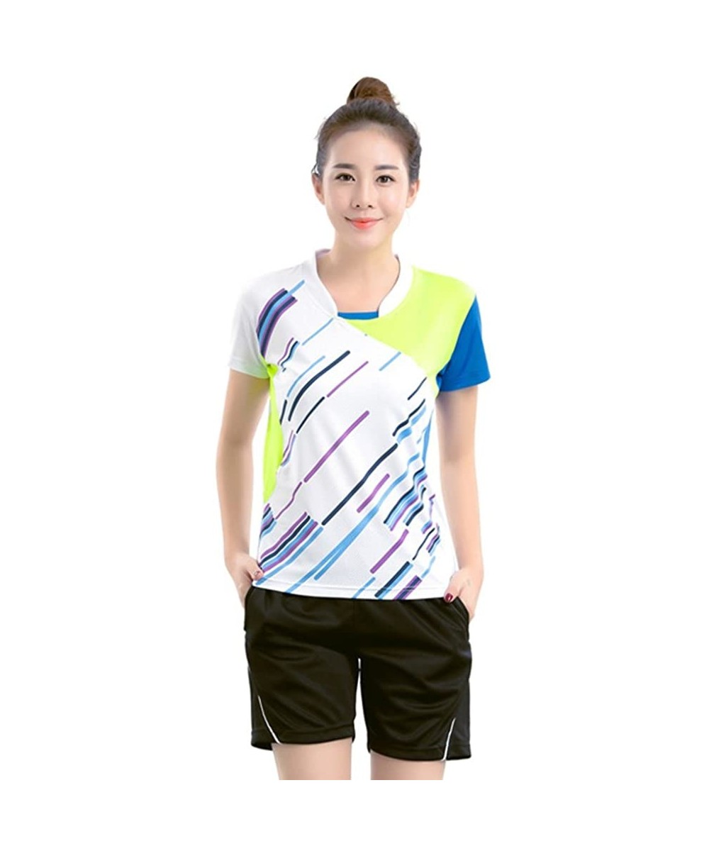 Shapewear Badminton Jerseys Uniforms Table Tennis Clothing Sportswear Set 2 PCS - White-womens - CK18E86GEYY