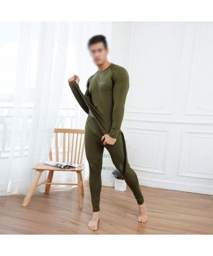 Thermal Underwear Outdoor Sports Thermal Underwear Set Mens Autumn Clothing Long Pants Plus Velvet Ultra-Soft Long Johns Set-...